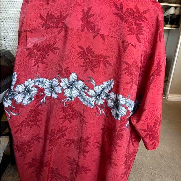 Island Tropics Men’s Dress Shirt Short Sleeve NWOT Red Floral Button Down XL - Picture 6 of 15
